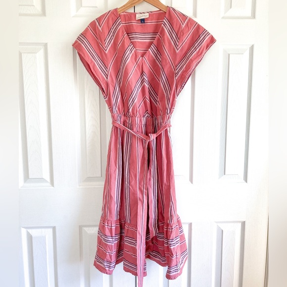 Universal Thread Dresses Universal Thread Pink Stripe Tie Midi